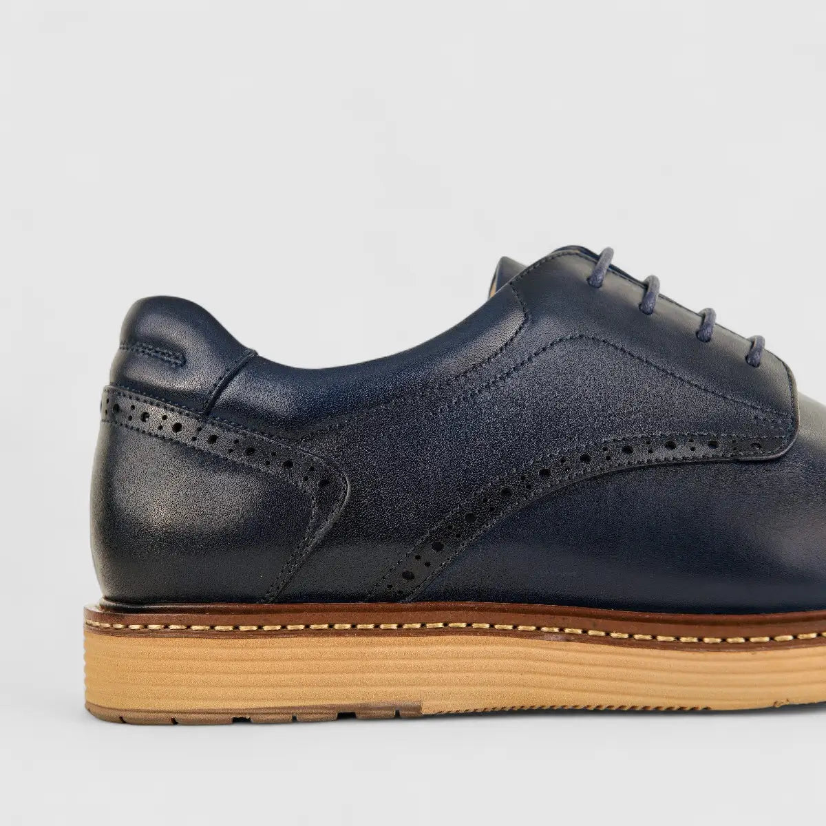 Babucci Men's Casual Leather Lace Up K0582180-1C BAB020 Navy