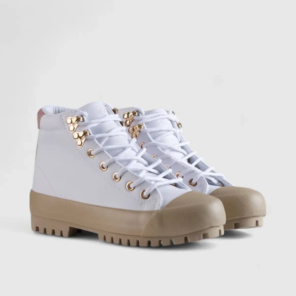 Caprio 2 Tone Statement Sneaker Boots White K12 Sneakers | familyshoecentre