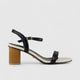 Bulbul Block Heel Sandal Black/Beige CAR5020 Heels | familyshoecentre