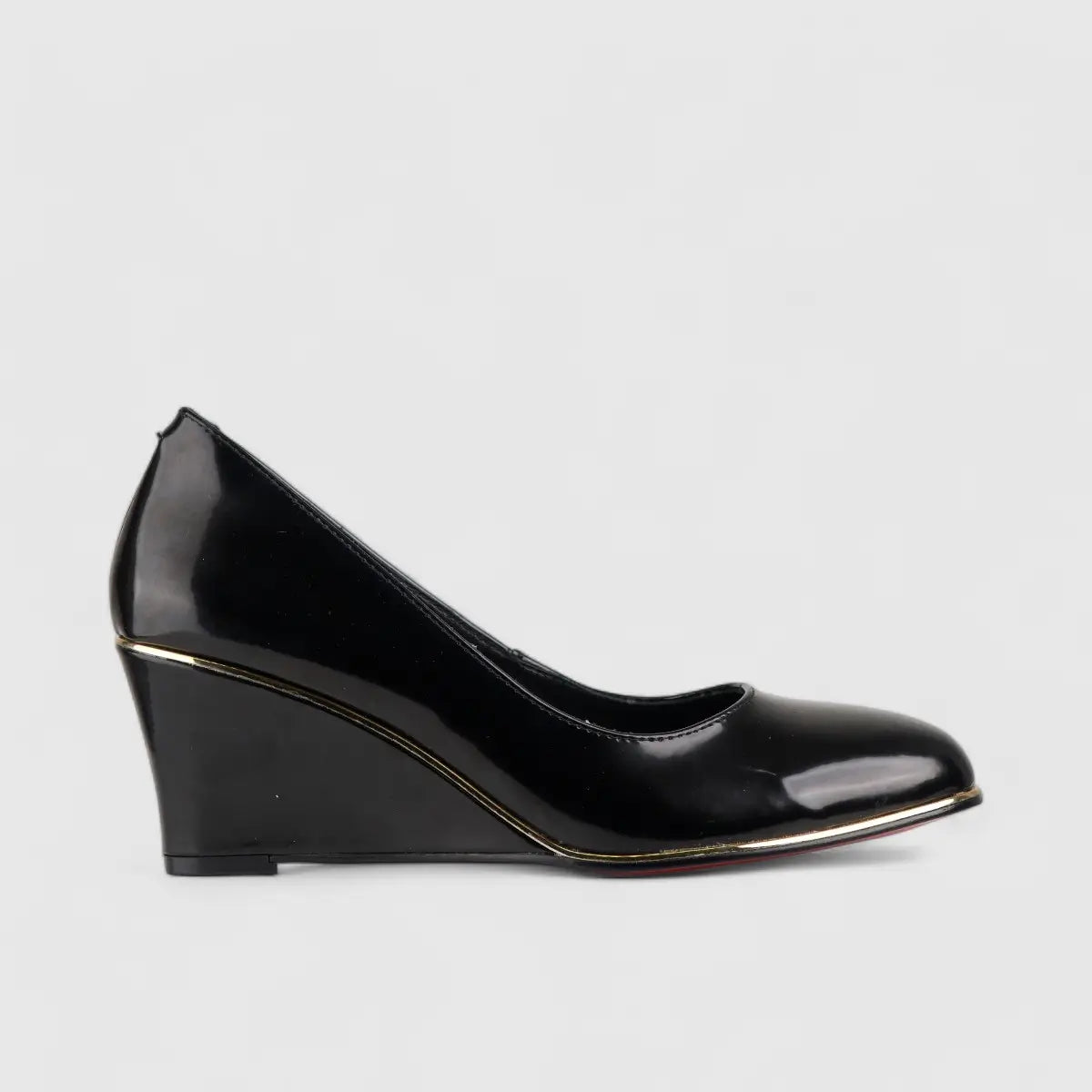 Bulbul Leather Wedge Black LAR6003 Wedges | familyshoecentre