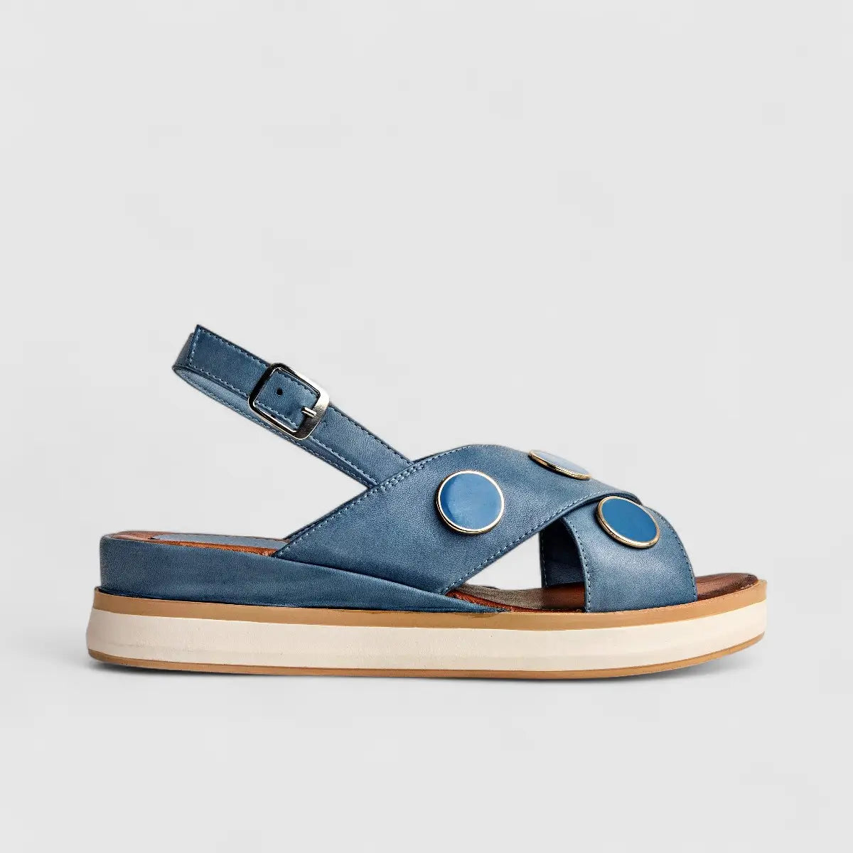 Sofia Mare Ladies Leather Comfort Sandal 11832 Blue SF80