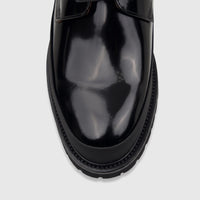 Babucci Men's Leather Chunky Sole Lace Up K27BX2028-45A Black BAB038