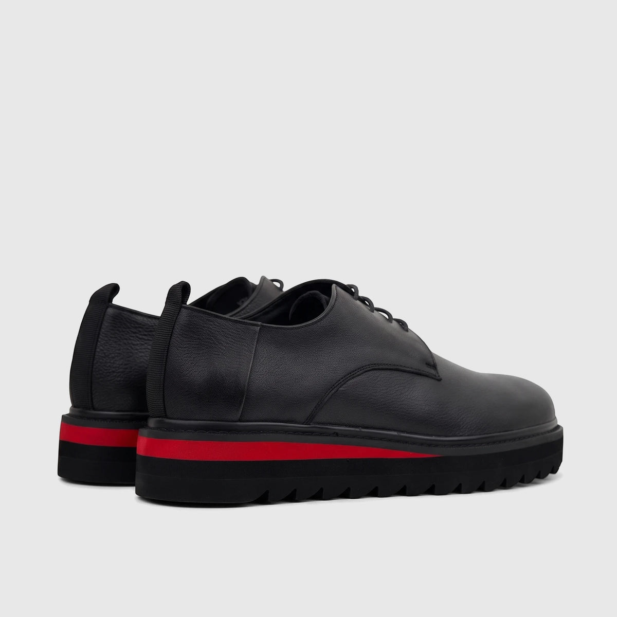 Babucci Men's Leather Chunky Sole Lace Up K25BX0424-2 Black BAB034