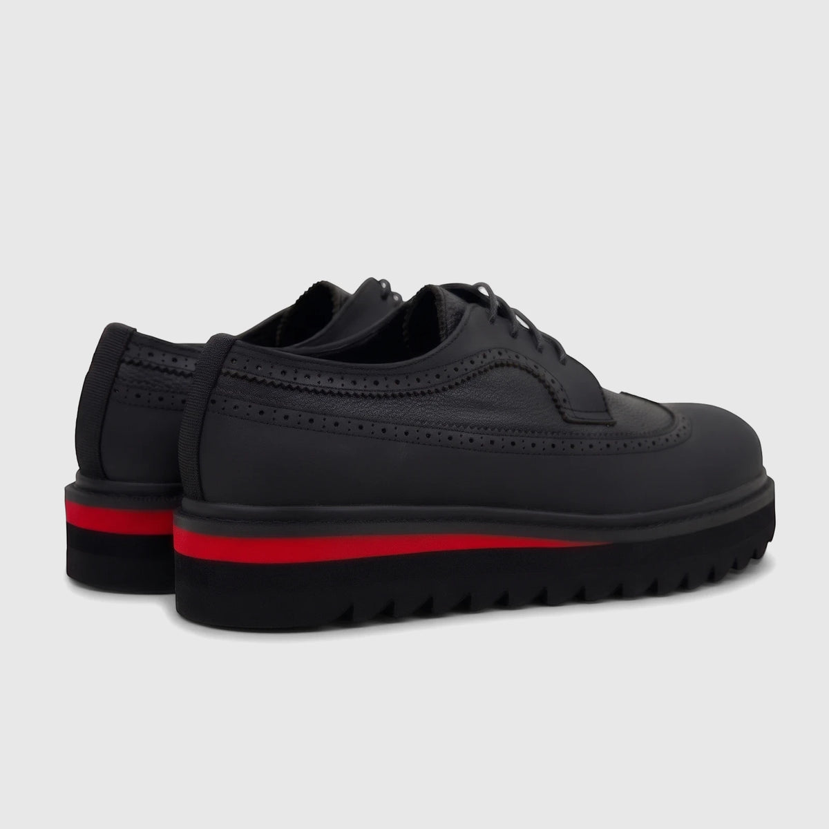 Babucci Men's Leather Chunky Sole Lace Up K25LF280A-1 Black BAB036