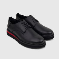 Babucci Men's Leather Chunky Sole Lace Up K25BX0424-2 Black BAB034