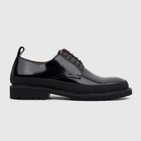 Babucci Men's Leather Chunky Sole Lace Up K27BX2028-45A Black BAB038