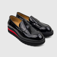 Babucci Men's Leather Chunky Sole Slip On K254549 Black Patent BAB037