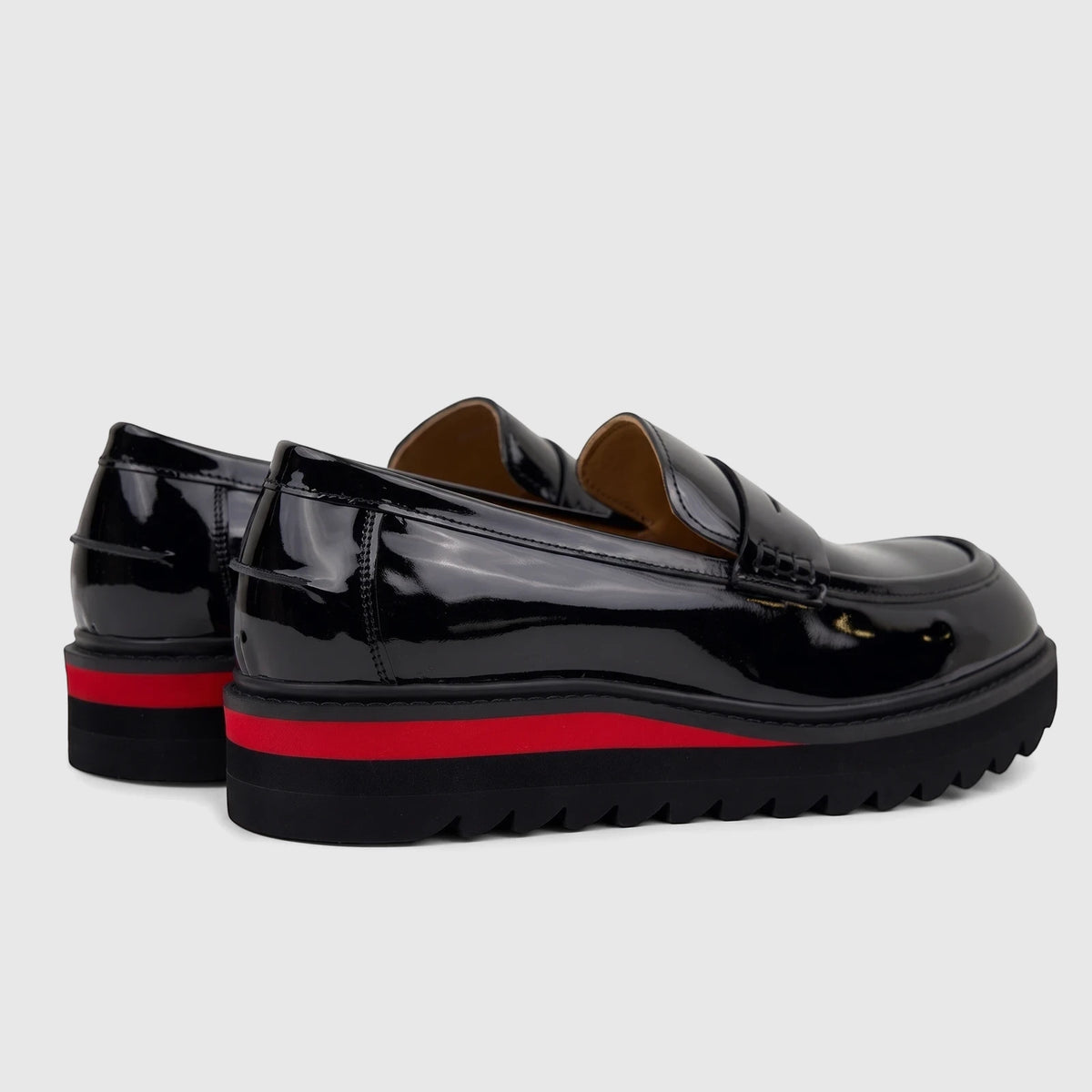 Babucci Men's Leather Chunky Sole Slip On K254549 Black Patent BAB037