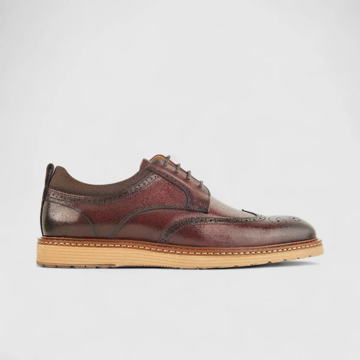 Babucci Men's Casual Leather Lace Up K0582075-5A BAB017 Wine