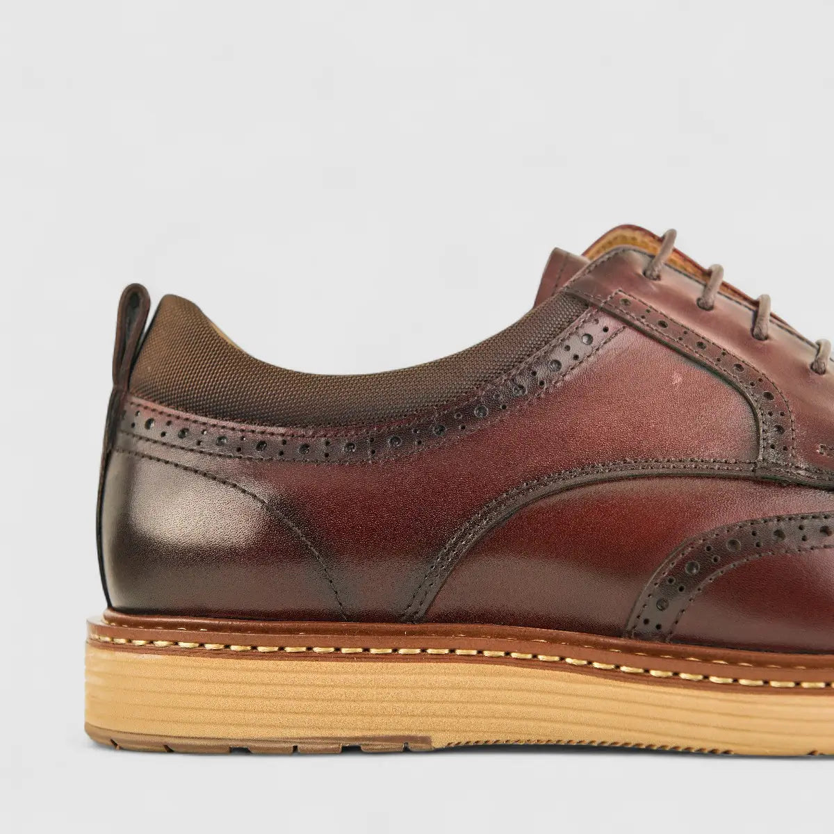 Babucci Men's Casual Leather Lace Up K0582075-5A BAB017 Wine