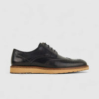 Babucci Men's Casual Leather Lace Up K2704301-2A BAB018 Black