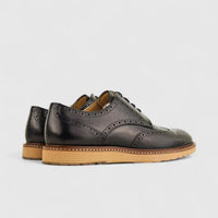 Babucci Men's Casual Leather Lace Up K2704301-2A BAB018 Black