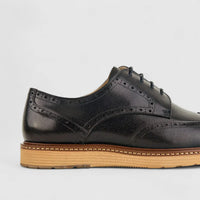 Babucci Men's Casual Leather Lace Up K2704301-2A BAB018 Black