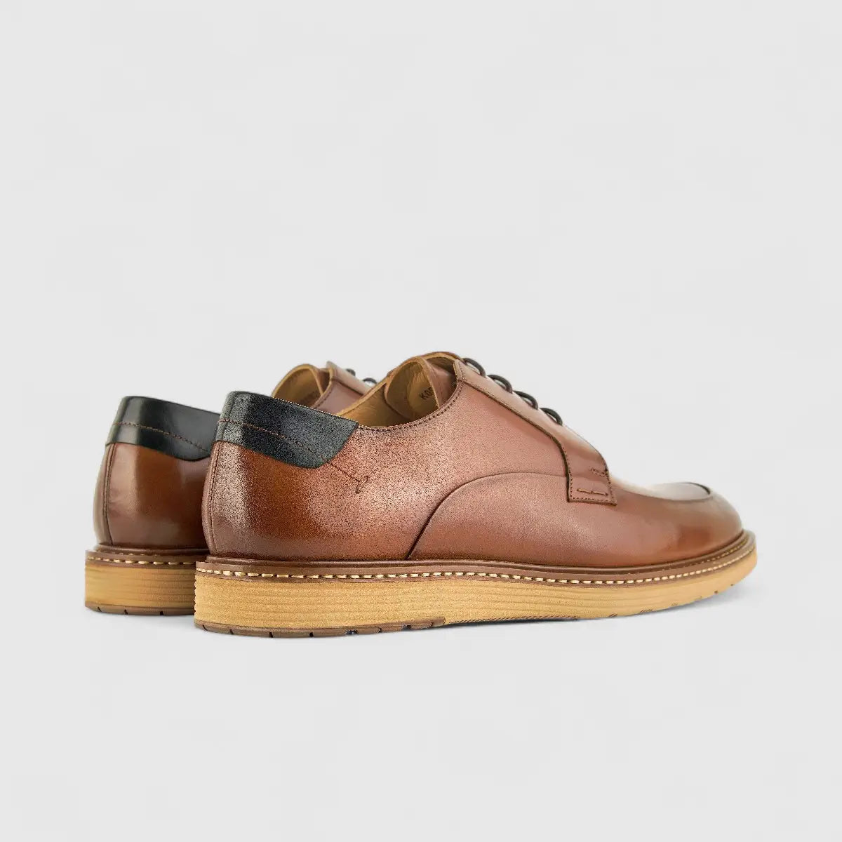 Babucci Men's Casual Leather Lace Up K0582075-2A BAB019 Tan