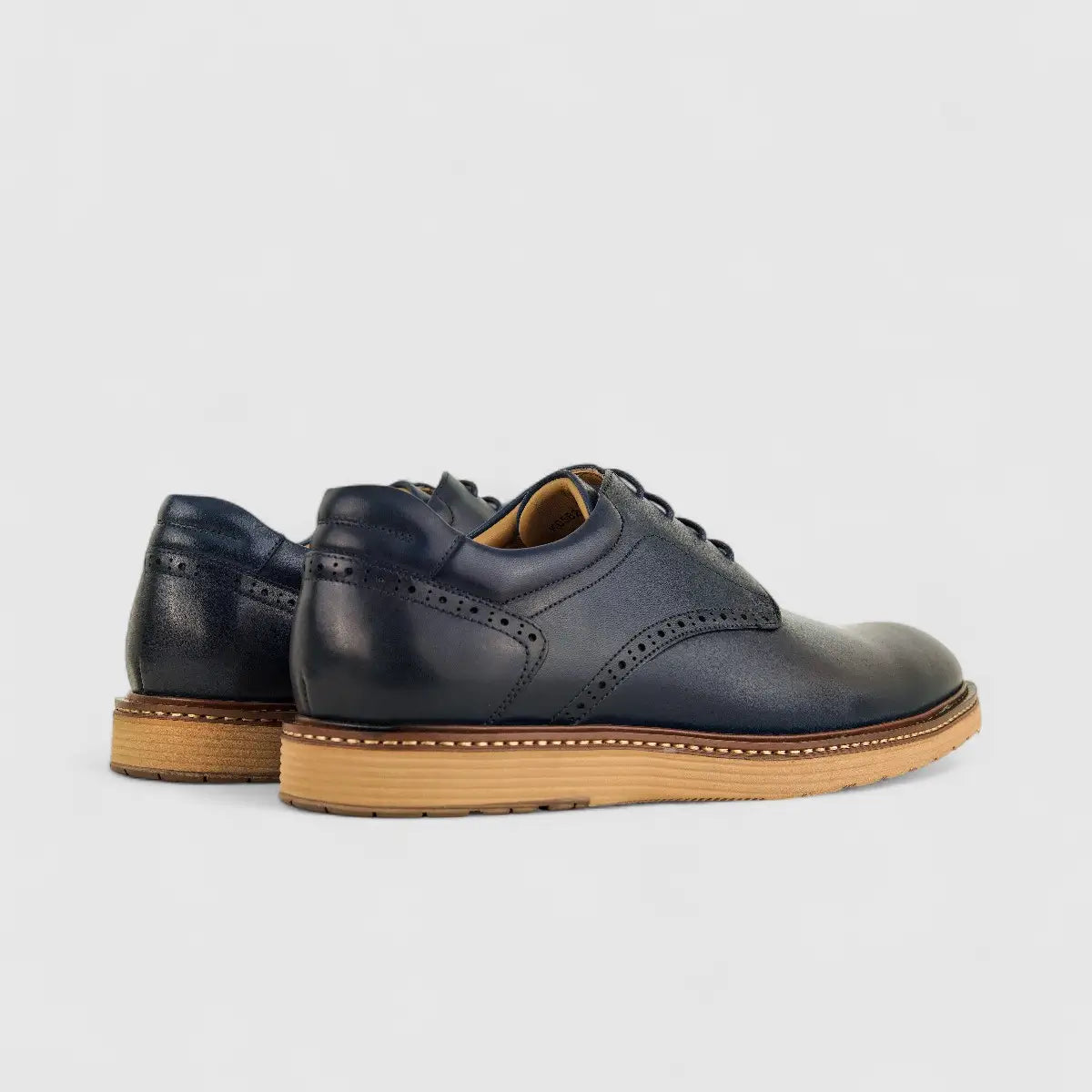 Babucci Men's Casual Leather Lace Up K0582180-1C BAB020 Navy