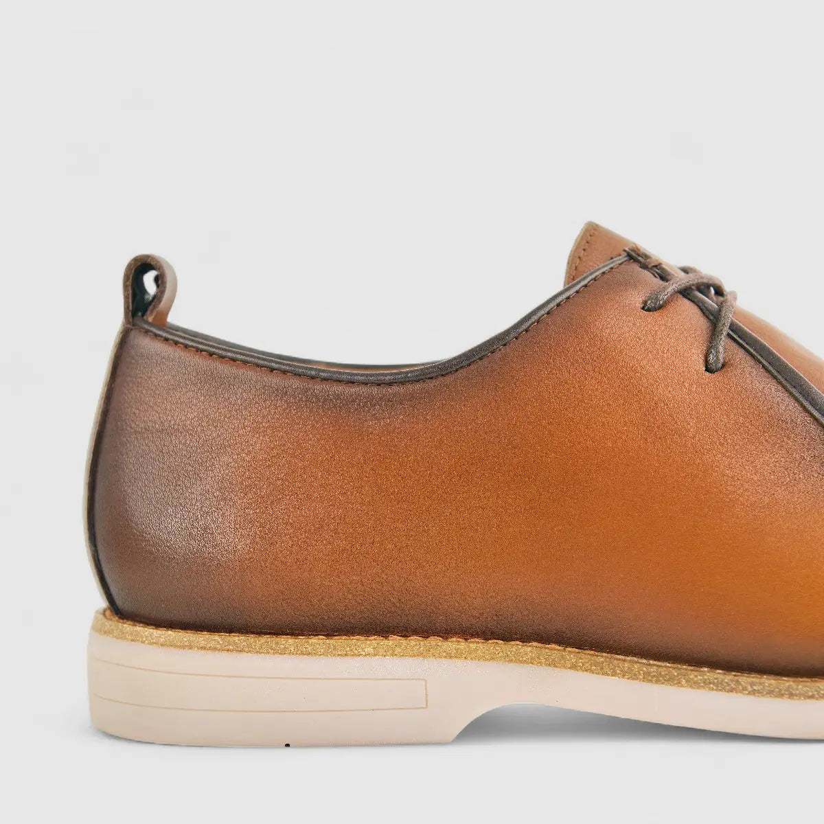 Babucci Men's Casual Leather Lace  Up K27BX05130-B BAB001 Tan