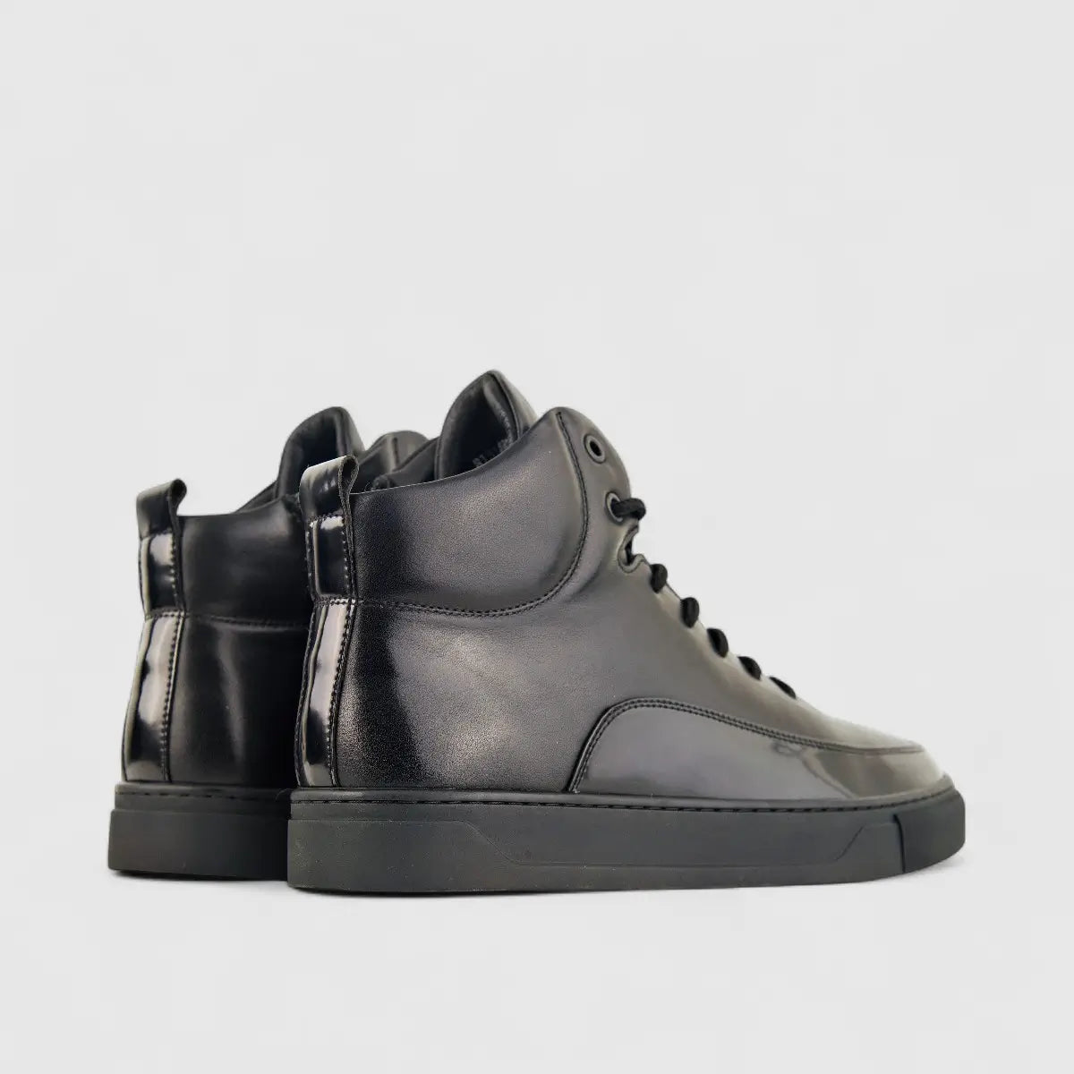 Babucci Men's Leather Hi Top Sneaker B131688L38-1 BAB029 Black