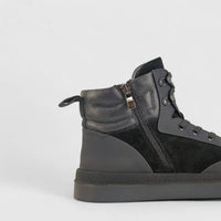 Babucci Men's Leather Hi Top Sneaker B282199H-2A BAB031 Black