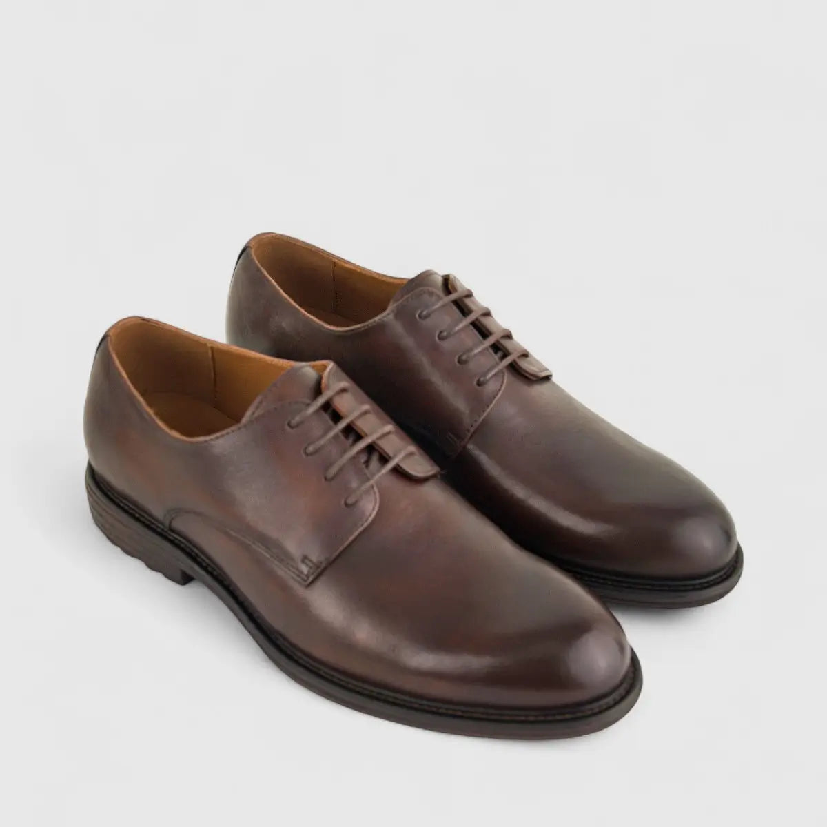 Babucci Men's Leather Lace Up K27050402-2C BAB012 Dark Brown