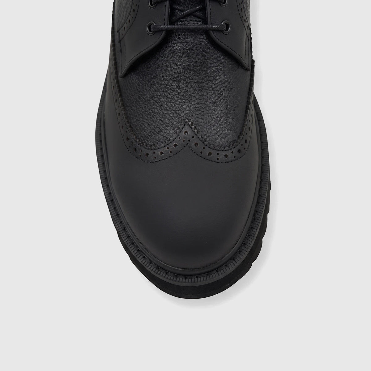 Babucci Men's Leather Chunky Sole Lace Up K25LF280A-1 Black BAB036