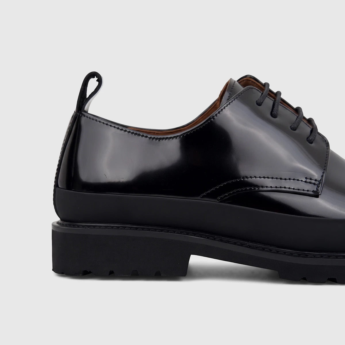 Babucci Men's Leather Chunky Sole Lace Up K27BX2028-45A Black BAB038