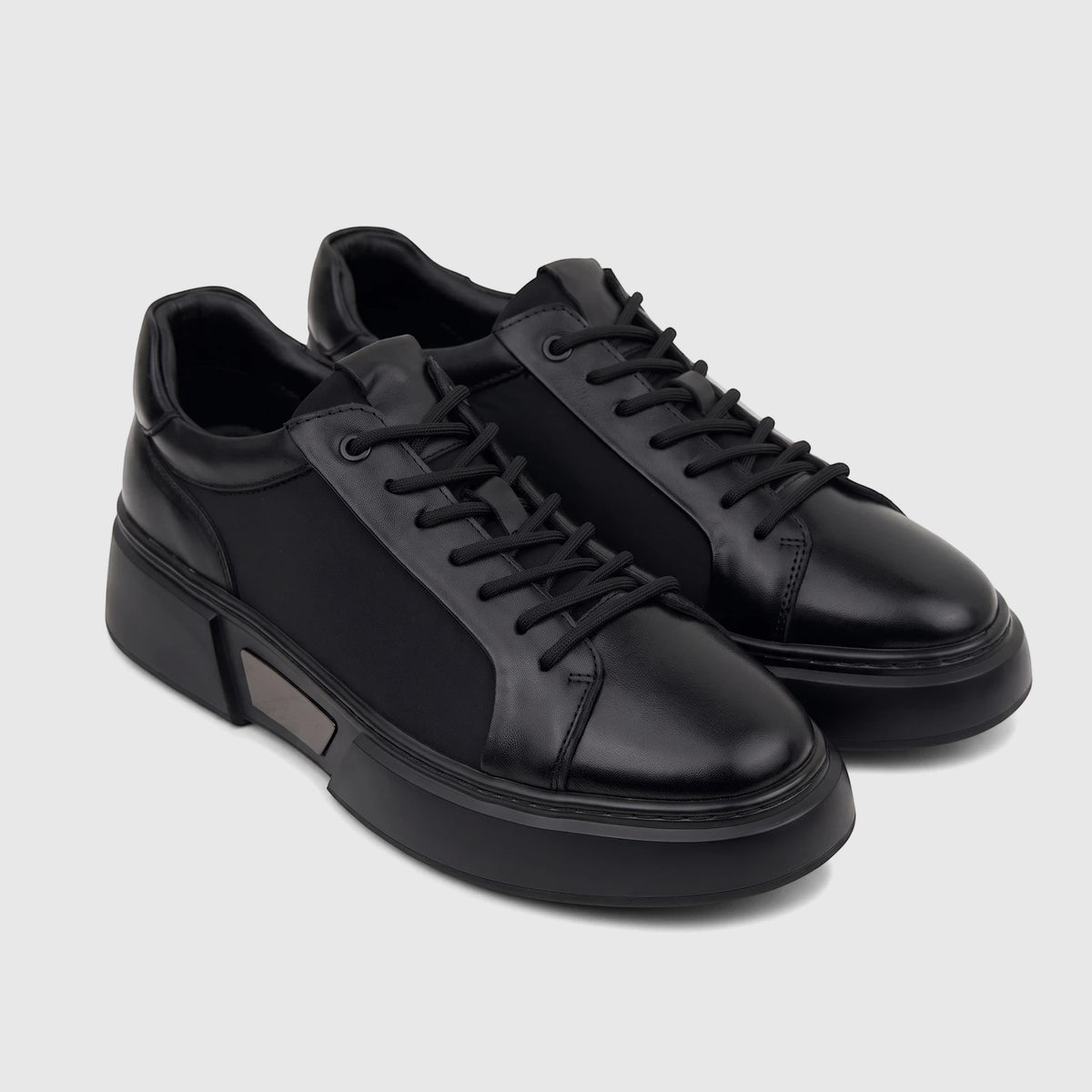 Babucci Men's Leather Sneaker K13050401-1 Black BAB039