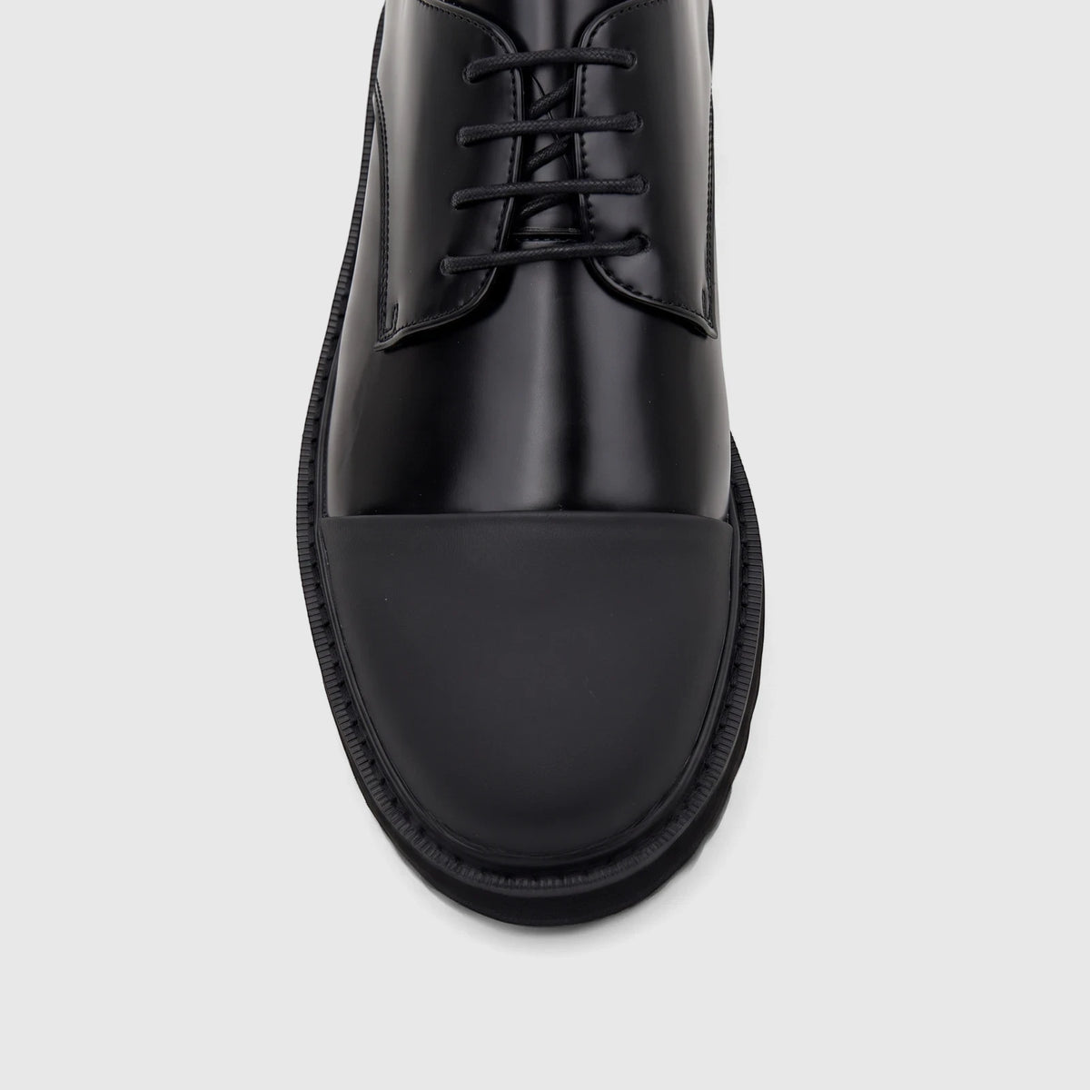 Babucci Men's Leather Chunky Sole Lace Up K25LC351B-2 Black BAB035