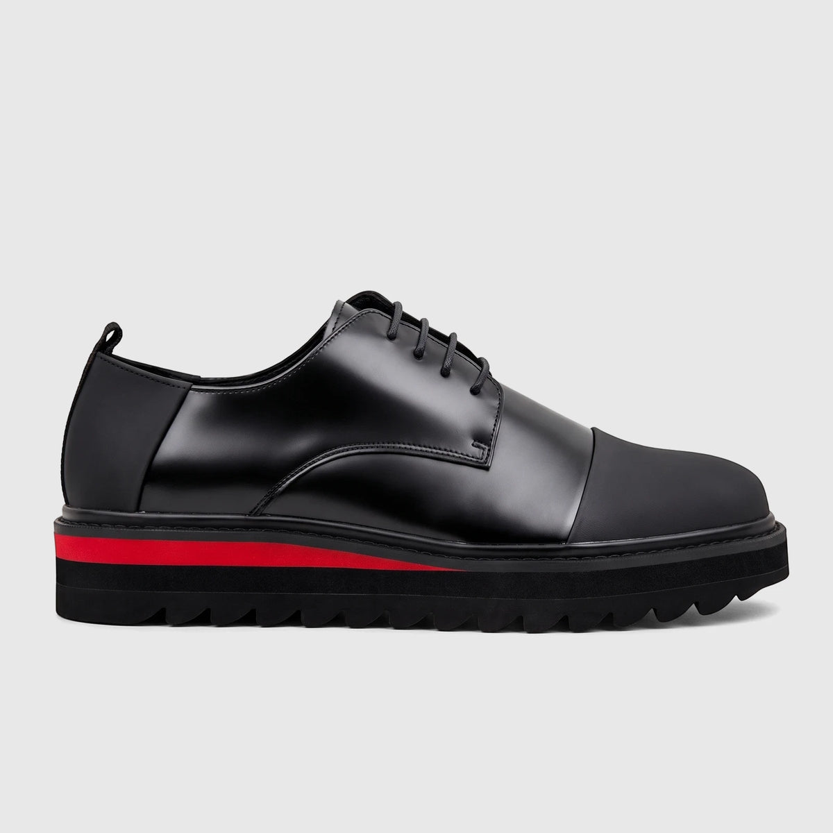 Babucci Men's Leather Chunky Sole Lace Up K25LC351B-2 Black BAB035