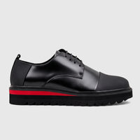 Babucci Men's Leather Chunky Sole Lace Up K25LC351B-2 Black BAB035