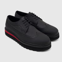 Babucci Men's Leather Chunky Sole Lace Up K25LF280A-1 Black BAB036