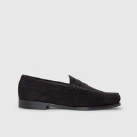 Bass Larson 91013 Black Suede Loafers | familyshoecentre