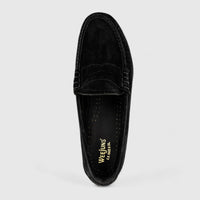 Bass Larson 91013 Black Suede Loafers | familyshoecentre