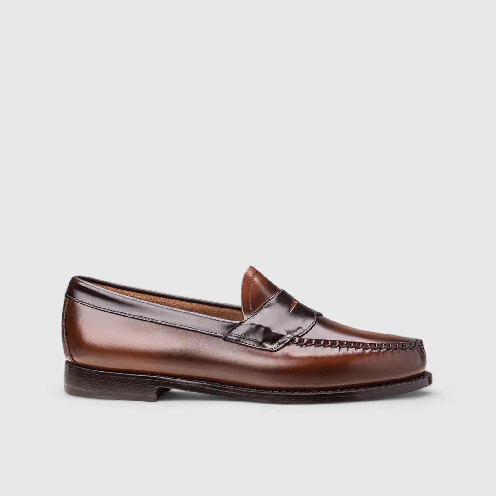Bass Logan 2 Tone 11034 Tan/Dark Brown Loafers | familyshoecentre