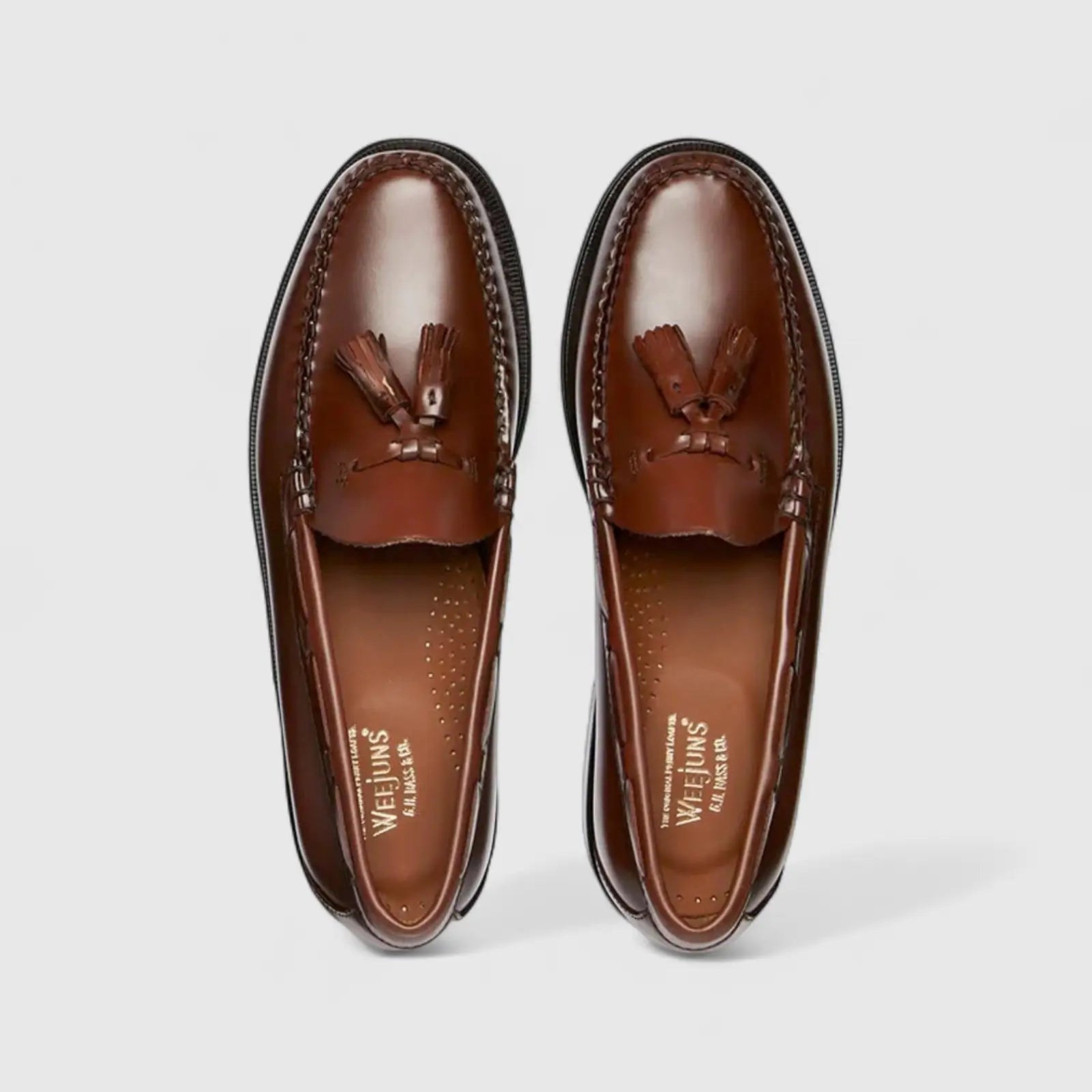Bass Men's Loafer Weejun Larkin Moc Tassel BA11015E Mid Brown BF11