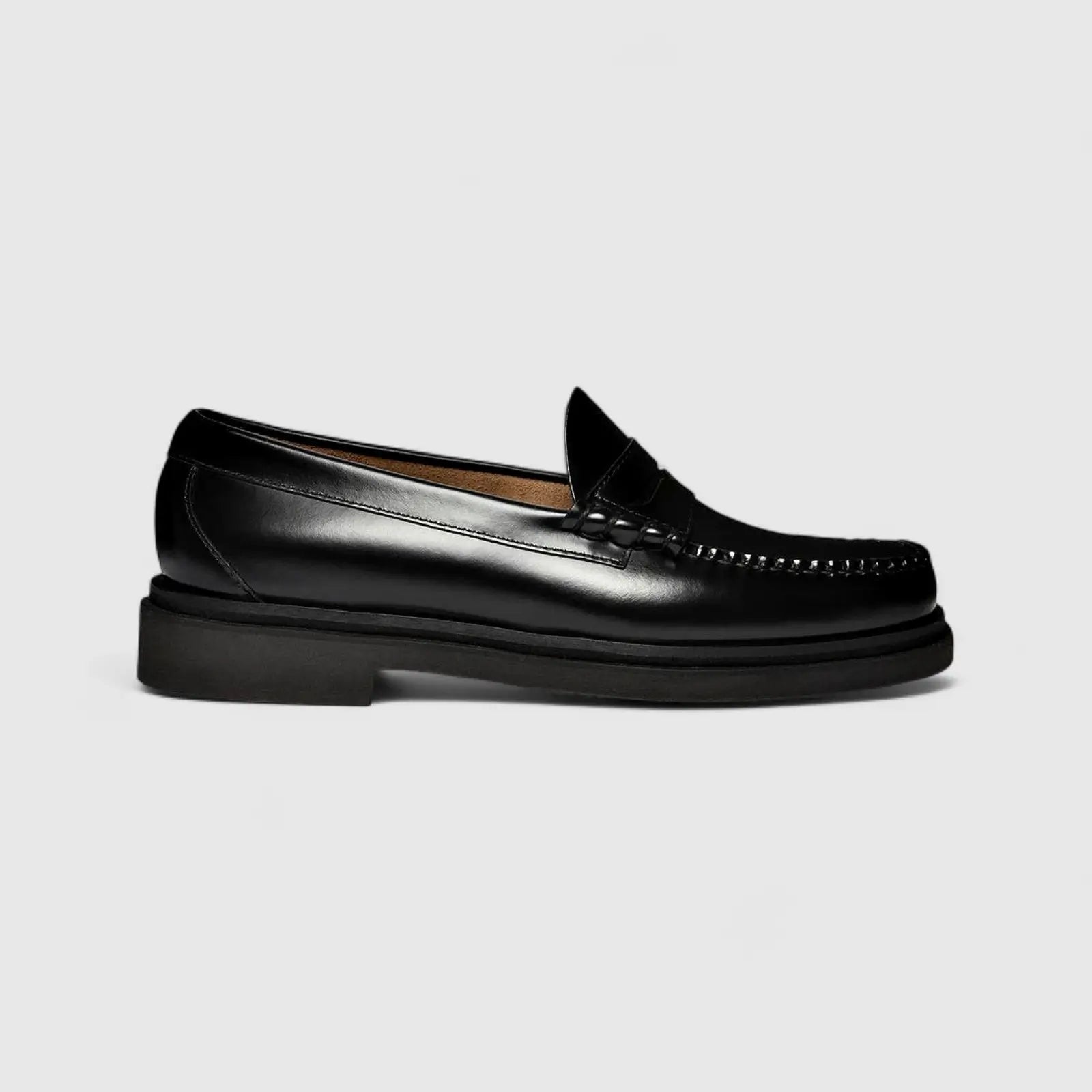 Bass Men's Loafer Weejun Step Larson Moc Penny BA11610A Black BF1