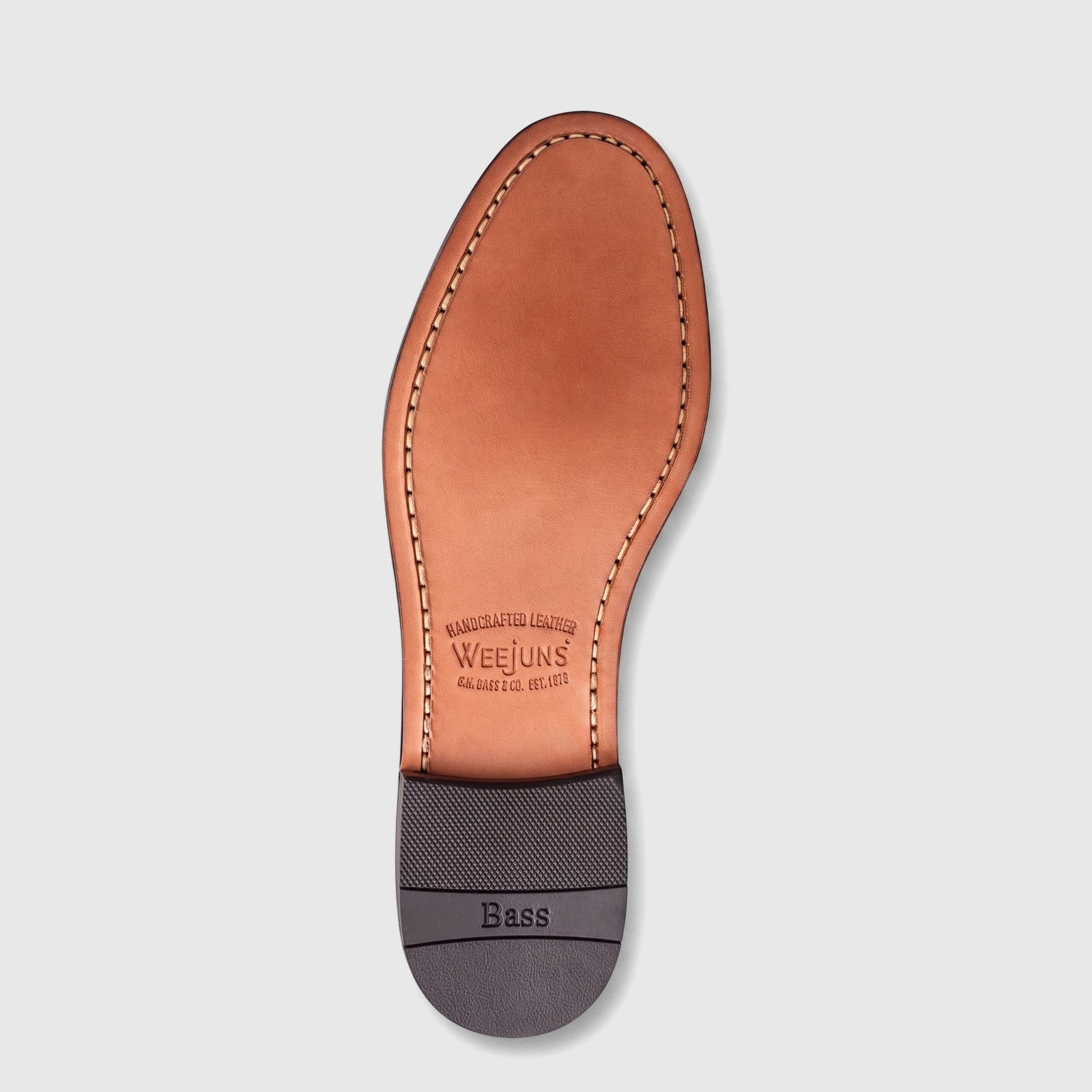 Men's Bass Weejuns Venetian loafer sole, black suede with handcrafted leather details and embossed Bass logo.