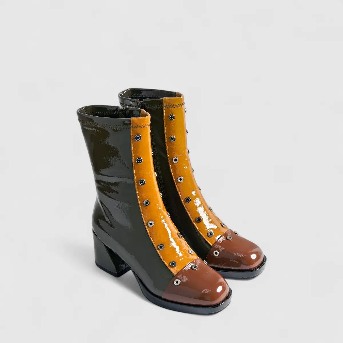 Bulbul Block Heel Boot Beige/Tan