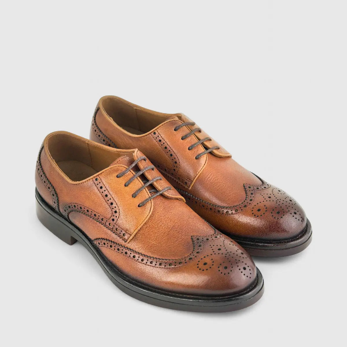 Babucci Men's Leather Chunky Sole Lace Up K27BX2024-1C BAB011 Tan
