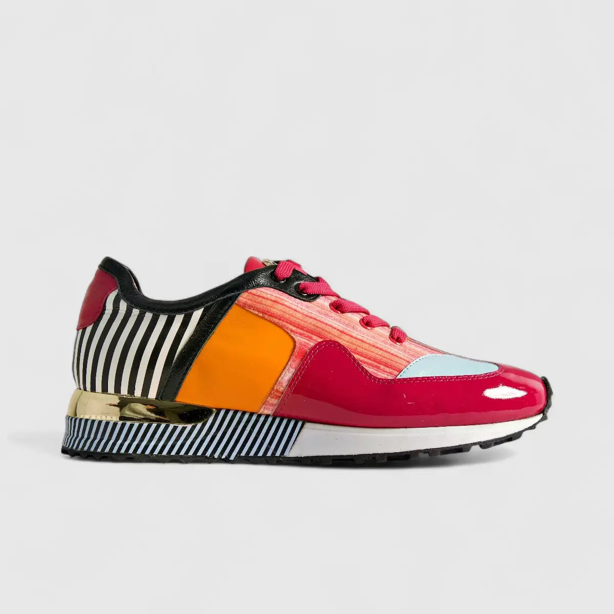 Poletto Ladies Leather Sneaker Cerise Multi 4257158 Sneakers | familyshoecentre