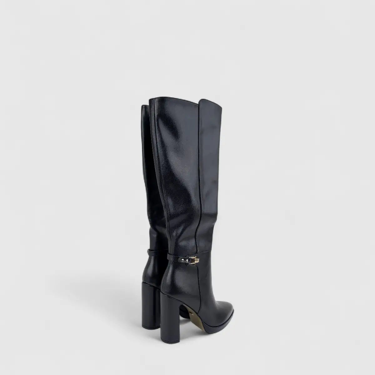 Bulbul Ladies Long Block Heel Boot Black CAR26-15