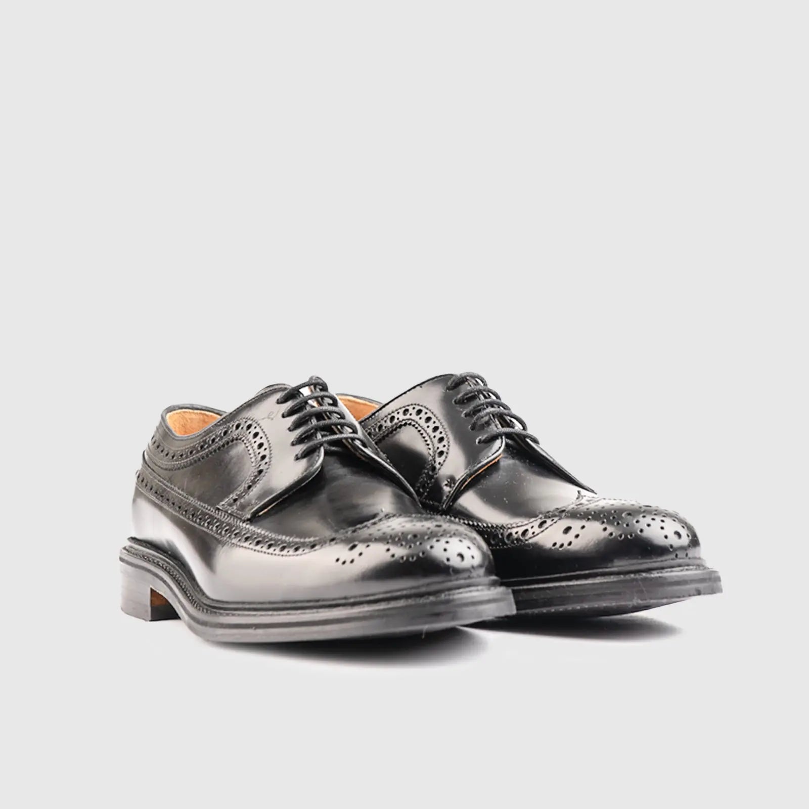 Goodyear Welt Long Wing Brogue 3681 Black Oxfords | familyshoecentre