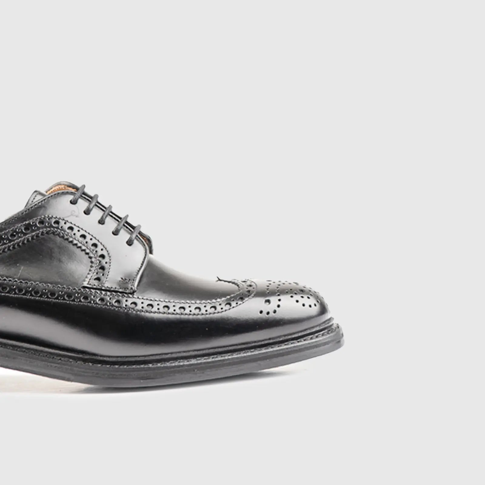Goodyear Welt Long Wing Brogue 3681 Black Oxfords | familyshoecentre