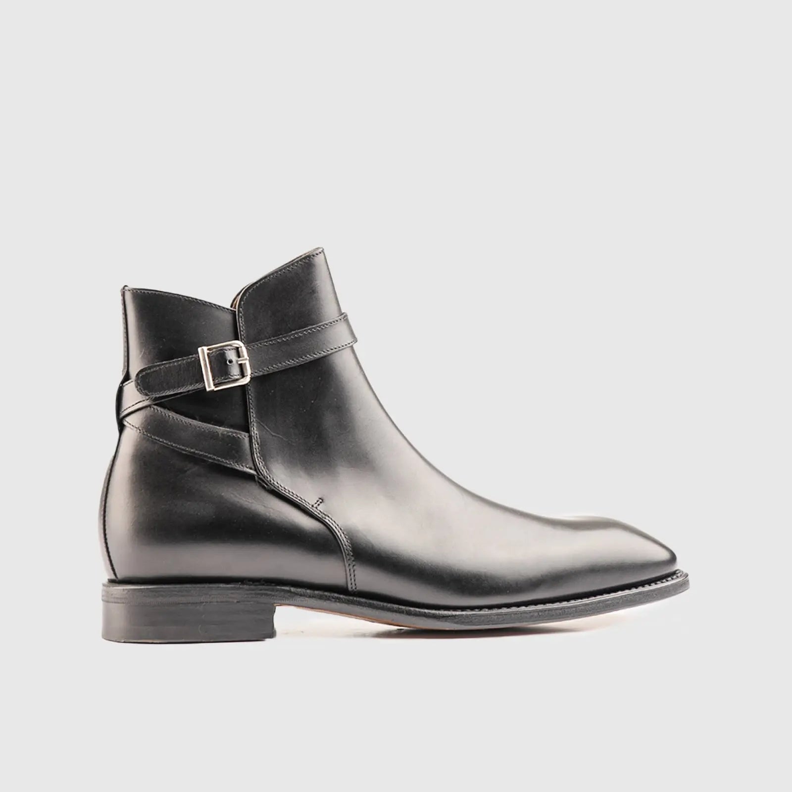 Goodyear Welt Buckle Strap Boot 490 Black Boots | familyshoecentre