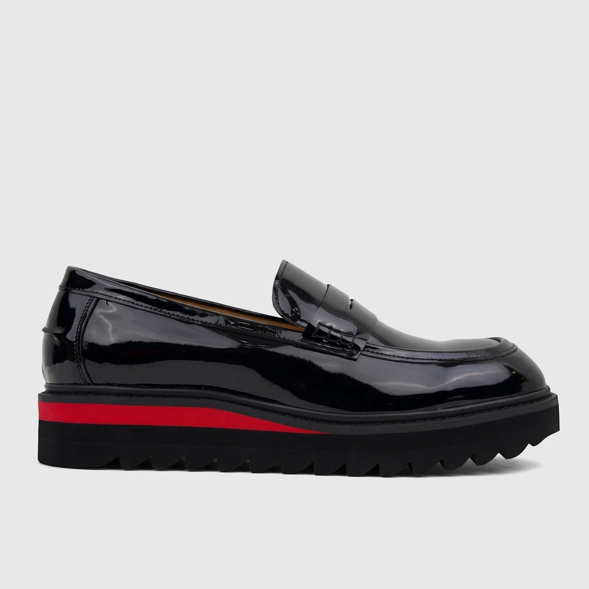 Babucci Men's Leather Chunky Sole Slip On K254549 Black Patent BAB037