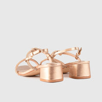 Block Heel Evening Sandal Gold 01613 Heels | familyshoecentre
