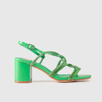 Block Heel Evening Sandal Green 01608 Heels | familyshoecentre