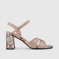 Bulbul Block Heel Sandal Beige CAR5012 Heels | familyshoecentre