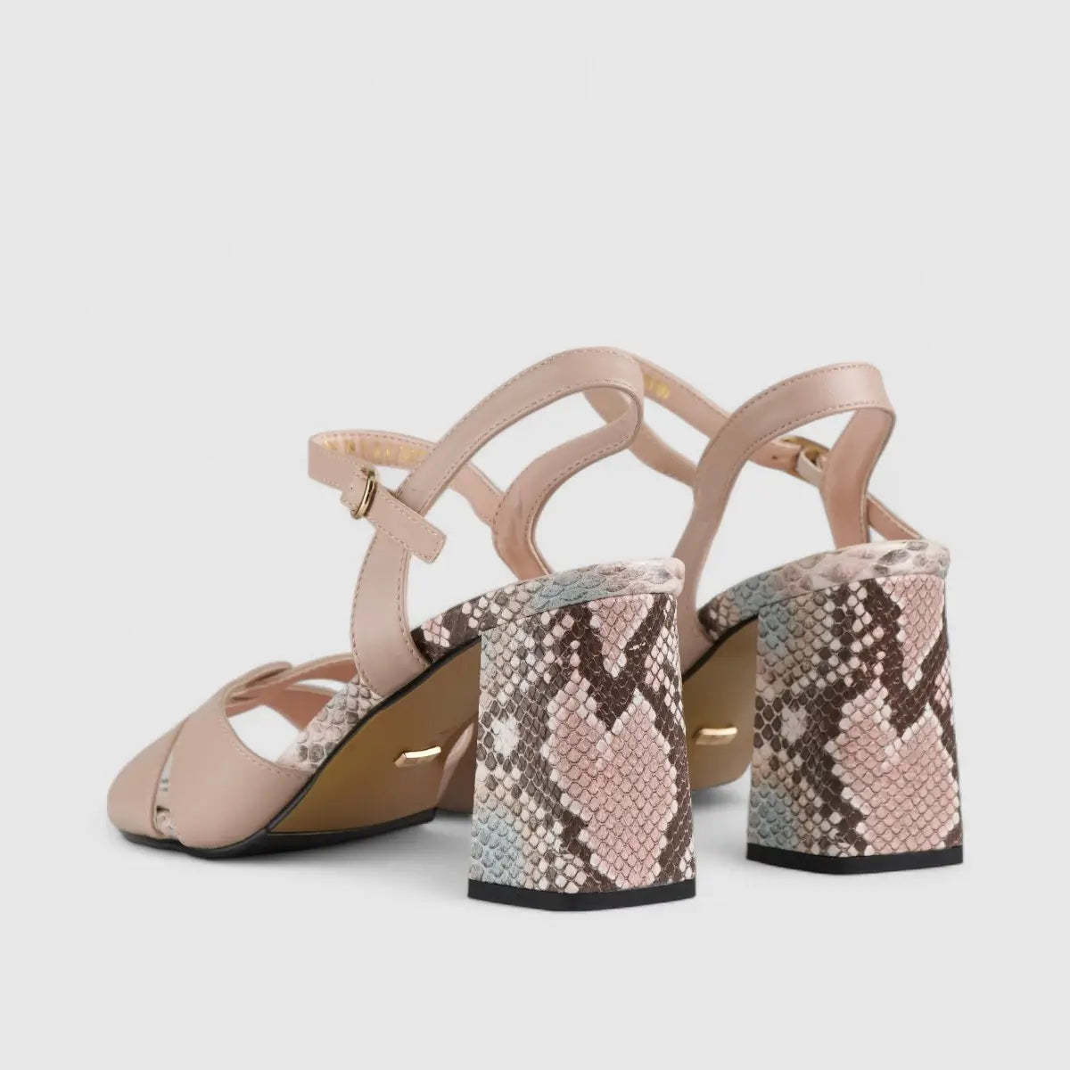 Bulbul Block Heel Sandal Beige CAR5012 Heels | familyshoecentre