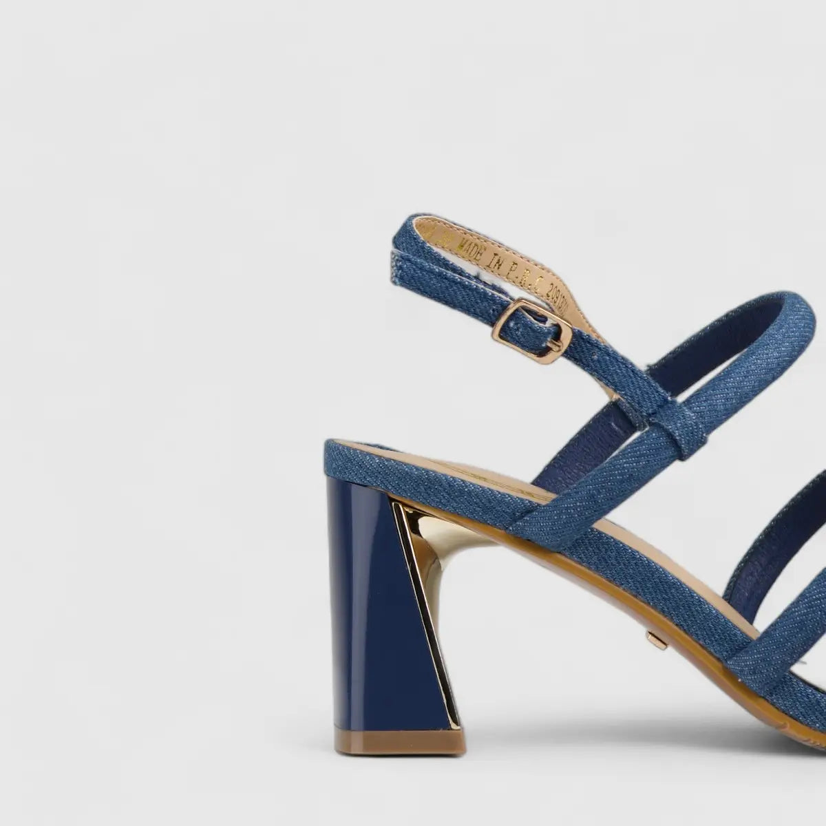 Bulbul Block Heel Sandal Blue CAR5018 Heels | familyshoecentre