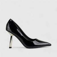 Bulbul Court Shoe Black LU005 Heels | familyshoecentre